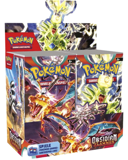 Pokémon Karmesin & Purpur Obsidian Flammen Booter Display DE
