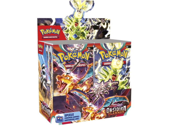 Pokémon Karmesin & Purpur Obsidian Flammen Booter Display DE